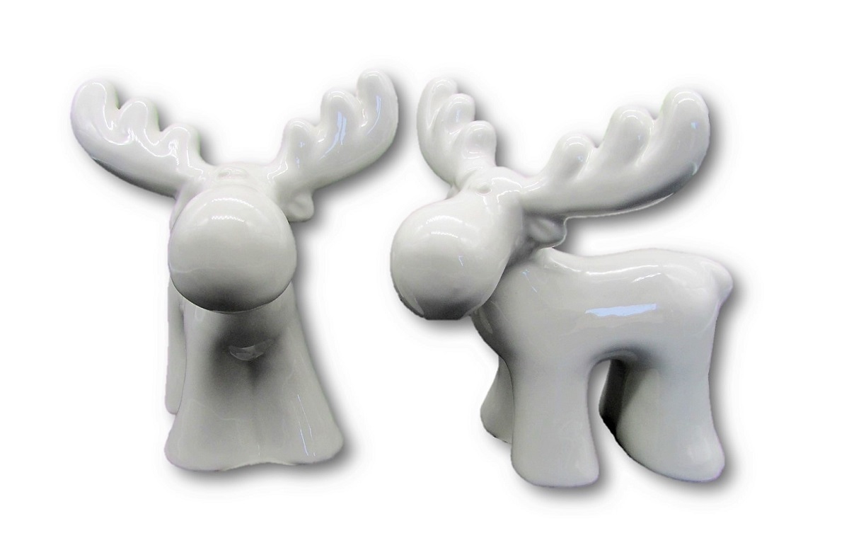 Details Zu 4 Elch Figuren Aus Porzellan Weiß Je Ca 11 Cm X 12 Cm Rentiere Weihnachtsdeko